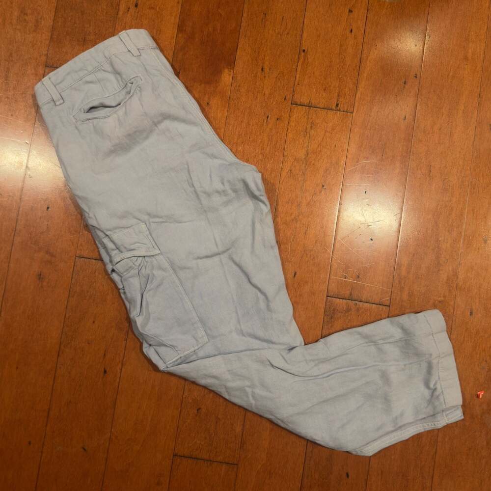 Banana Republic Linen-Blend Cargo Pants Light Blue Size 34x32